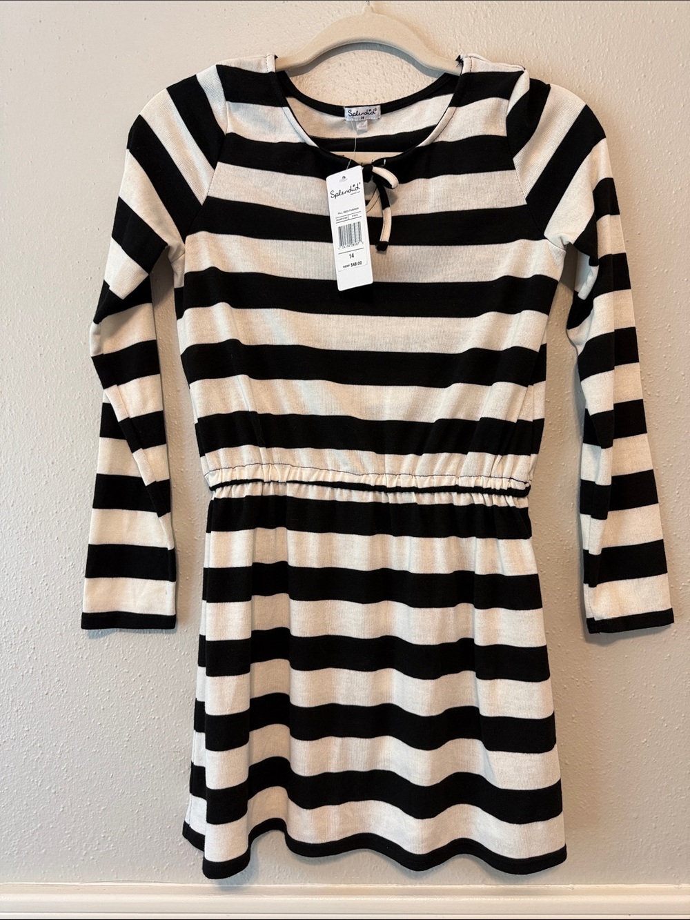 Splendid Black and White Striped Dress